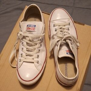 Converse White and Red Low-Top Sneakers